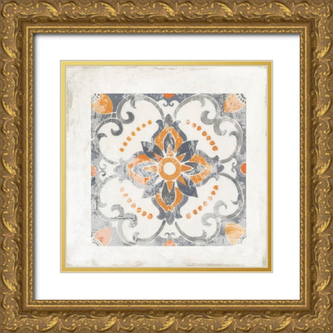 Morrocan Coral II Gold Ornate Wood Framed Art Print with Double Matting by Reeves, Tom