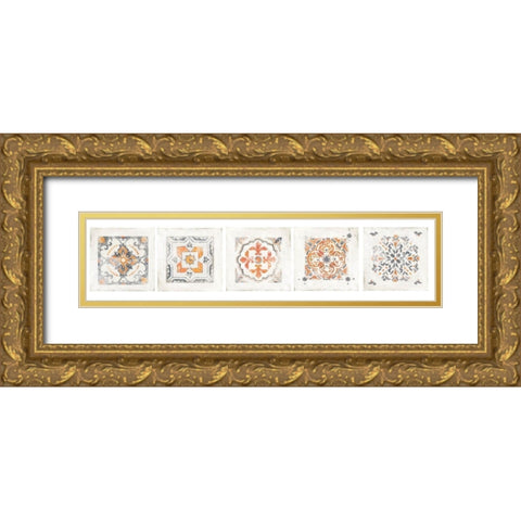Morrocan Coral VI Gold Ornate Wood Framed Art Print with Double Matting by Reeves, Tom