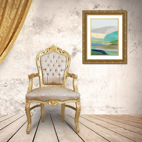 Free Land I Gold Ornate Wood Framed Art Print with Double Matting by Reeves, Tom
