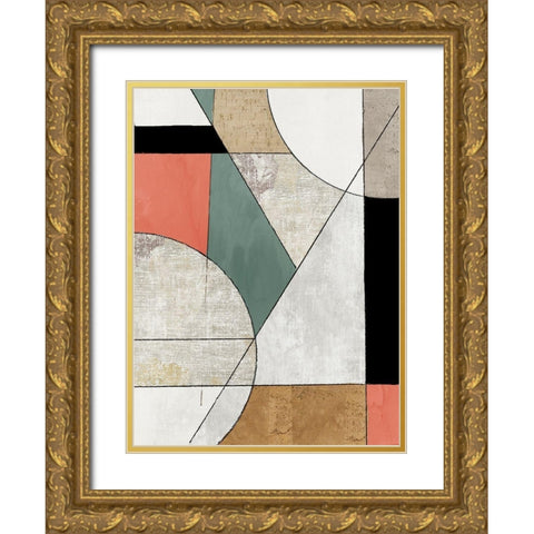 Folding Together II Gold Ornate Wood Framed Art Print with Double Matting by Reeves, Tom