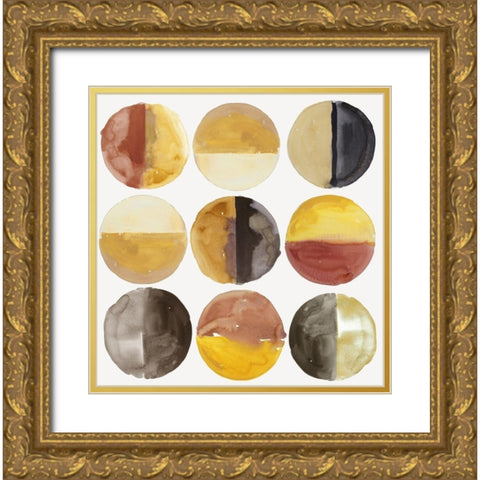 Align Dots I Gold Ornate Wood Framed Art Print with Double Matting by Reeves, Tom