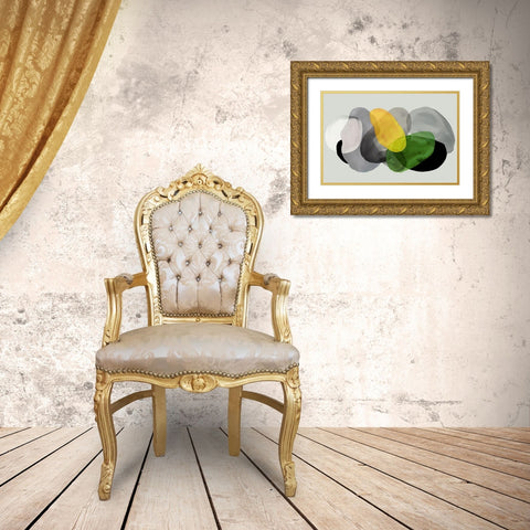 Green Overlay I  Gold Ornate Wood Framed Art Print with Double Matting by Reeves, Tom