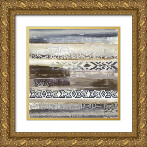 Old Textile I  Gold Ornate Wood Framed Art Print with Double Matting by Reeves, Tom