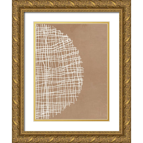 Basket Weave Circle II Gold Ornate Wood Framed Art Print with Double Matting by Reeves, Tom