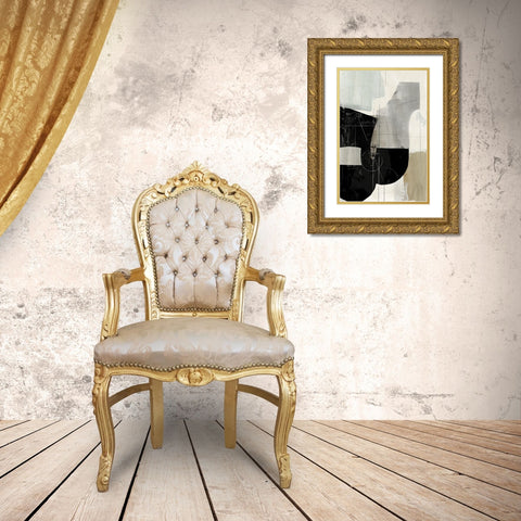 Jet Black I  Gold Ornate Wood Framed Art Print with Double Matting by Reeves, Tom