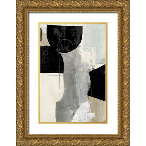 Jet Black II Gold Ornate Wood Framed Art Print with Double Matting by Reeves, Tom