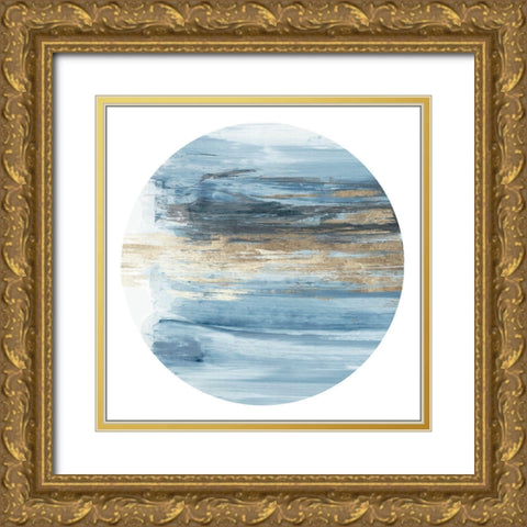New Blue I  Gold Ornate Wood Framed Art Print with Double Matting by Reeves, Tom