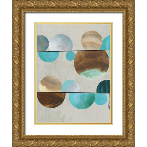 Blue Marbles I  Gold Ornate Wood Framed Art Print with Double Matting by Reeves, Tom