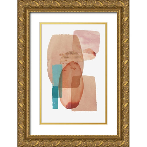 Pink Colour Blocks II  Gold Ornate Wood Framed Art Print with Double Matting by Reeves, Tom