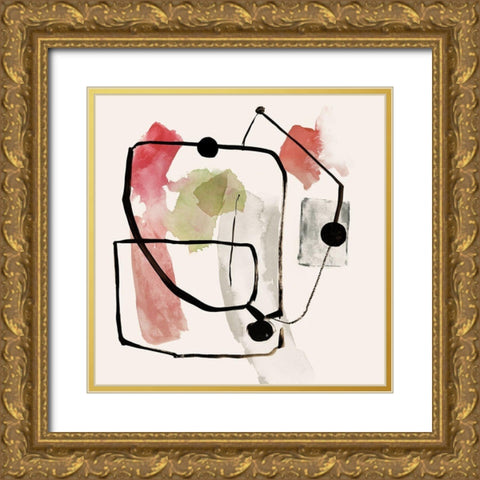 Connected Lines I  Gold Ornate Wood Framed Art Print with Double Matting by Reeves, Tom