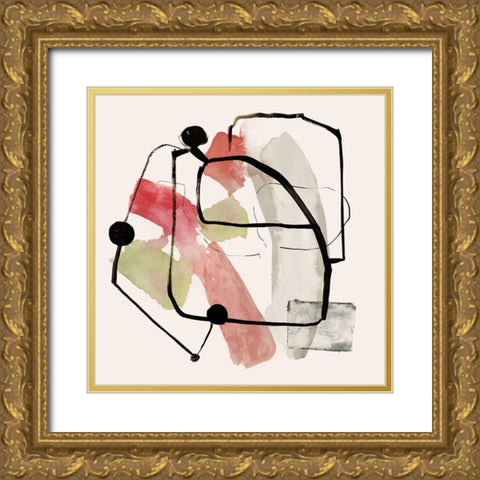 Connected Lines II  Gold Ornate Wood Framed Art Print with Double Matting by Reeves, Tom