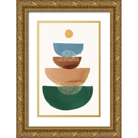 Playful Luna II  Gold Ornate Wood Framed Art Print with Double Matting by Reeves, Tom