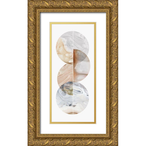 Neutral Marbles II  Gold Ornate Wood Framed Art Print with Double Matting by Reeves, Tom