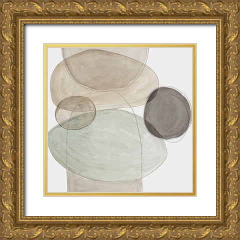 Pebble Stones II  Gold Ornate Wood Framed Art Print with Double Matting by Reeves, Tom