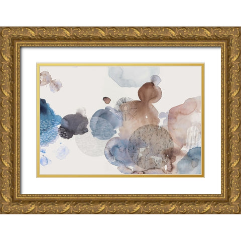 Patterns of Watercolour Gold Ornate Wood Framed Art Print with Double Matting by Reeves, Tom