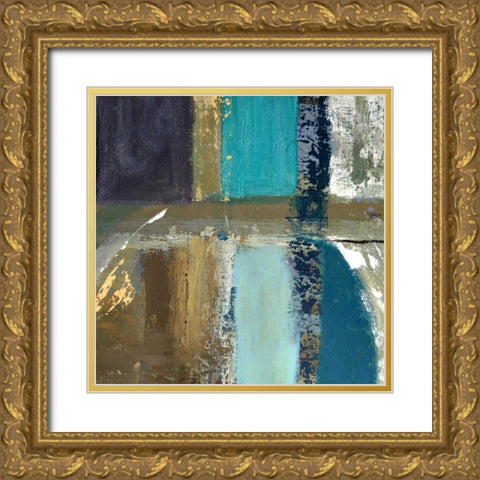 Indigo Equation II Gold Ornate Wood Framed Art Print with Double Matting by Palmer, Ruth