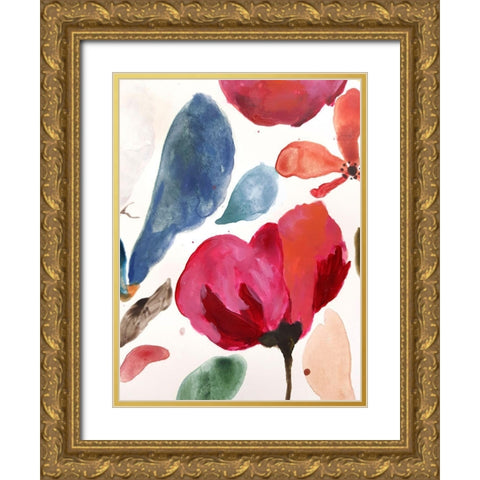 Voice of Flowers II Gold Ornate Wood Framed Art Print with Double Matting by Palmer, Ruth