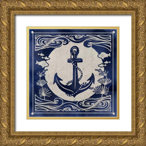 Ink Anchor Gold Ornate Wood Framed Art Print with Double Matting by Selkirk, Edward