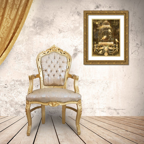 Deco Gold Distress II Gold Ornate Wood Framed Art Print with Double Matting by Selkirk, Edward