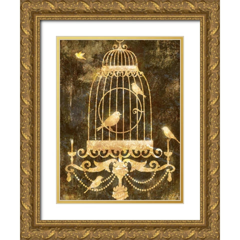 Deco Gold Distress II Gold Ornate Wood Framed Art Print with Double Matting by Selkirk, Edward