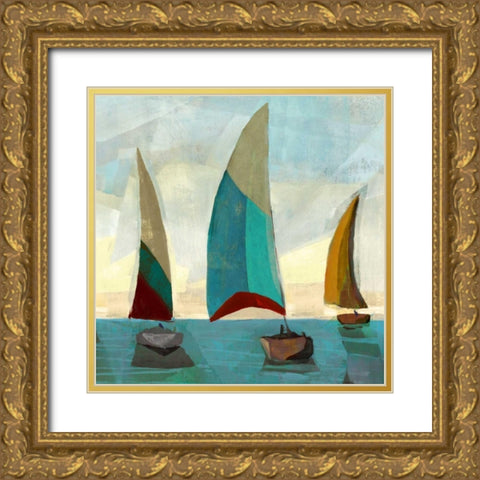 Gallivant Yellow II Gold Ornate Wood Framed Art Print with Double Matting by Selkirk, Edward