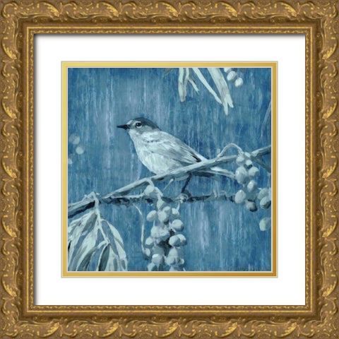 Denim Songbird I Gold Ornate Wood Framed Art Print with Double Matting by Selkirk, Edward