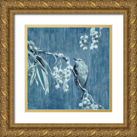 Denim Songbird II Gold Ornate Wood Framed Art Print with Double Matting by Selkirk, Edward