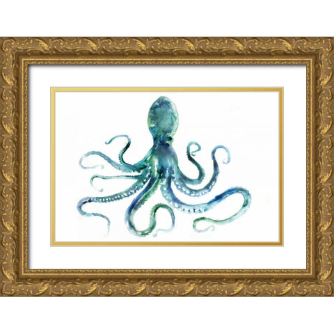 Octopus Gold Ornate Wood Framed Art Print with Double Matting by Selkirk, Edward