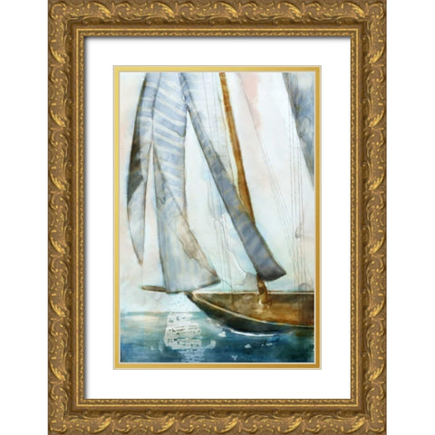 Sailboat Blues I Gold Ornate Wood Framed Art Print with Double Matting by Selkirk, Edward