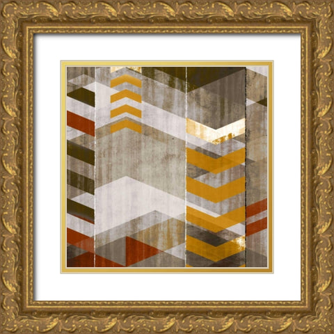 Chevron Serenade I Gold Ornate Wood Framed Art Print with Double Matting by Selkirk, Edward