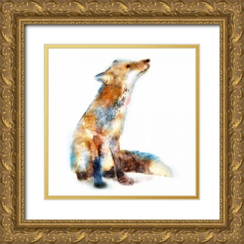 Fox Gold Ornate Wood Framed Art Print with Double Matting by Selkirk, Edward