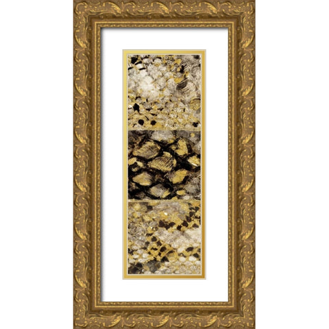 Snake Squares II Gold Ornate Wood Framed Art Print with Double Matting by Selkirk, Edward
