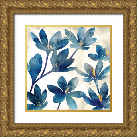 Veranda Blue I Gold Ornate Wood Framed Art Print with Double Matting by Selkirk, Edward