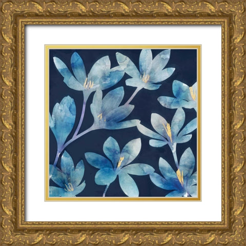 Mystique Blue I Gold Ornate Wood Framed Art Print with Double Matting by Selkirk, Edward