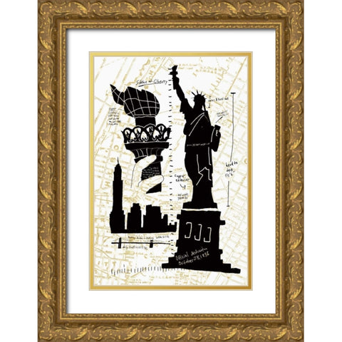 NY Deco II Gold Ornate Wood Framed Art Print with Double Matting by Selkirk, Edward
