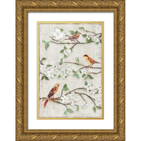 Songs of Blossoms II Gold Ornate Wood Framed Art Print with Double Matting by Selkirk, Edward