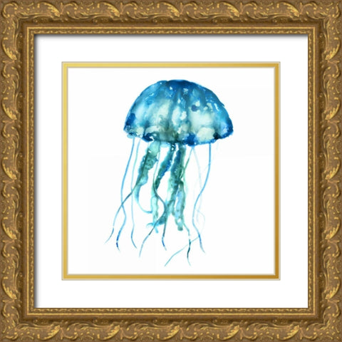 Jellyfish Gold Ornate Wood Framed Art Print with Double Matting by Selkirk, Edward