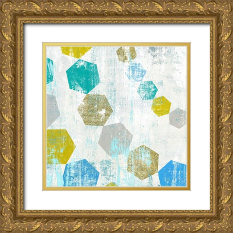 Hexagon III Gold Ornate Wood Framed Art Print with Double Matting by Selkirk, Edward
