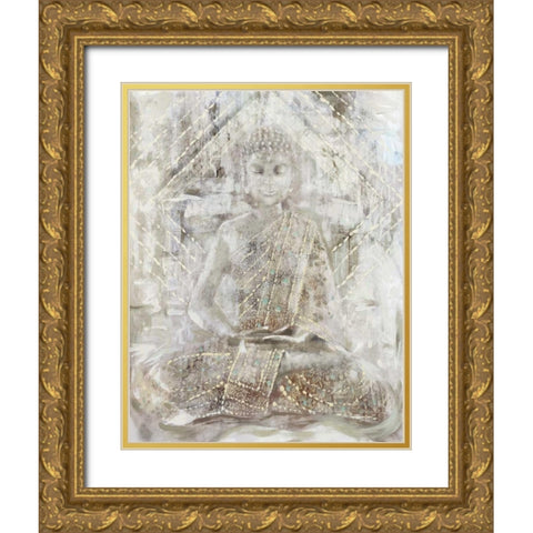 Ivory Buddha Gold Ornate Wood Framed Art Print with Double Matting by Selkirk, Edward