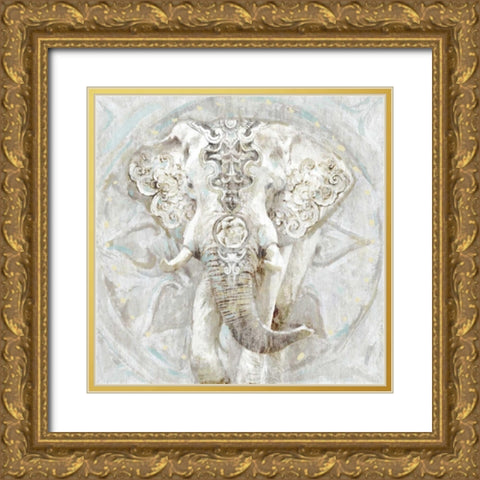 Ivory Elephant I Gold Ornate Wood Framed Art Print with Double Matting by Selkirk, Edward