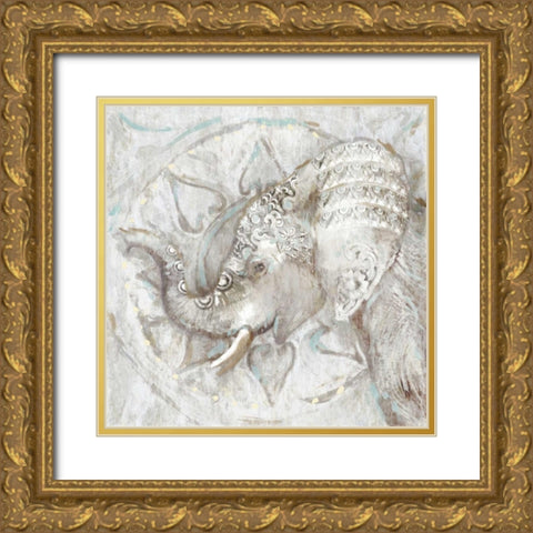 Ivory Elephant II Gold Ornate Wood Framed Art Print with Double Matting by Selkirk, Edward