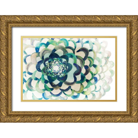 Lotus Gold Ornate Wood Framed Art Print with Double Matting by Selkirk, Edward