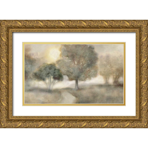 Foggy Field Gold Ornate Wood Framed Art Print with Double Matting by Selkirk, Edward