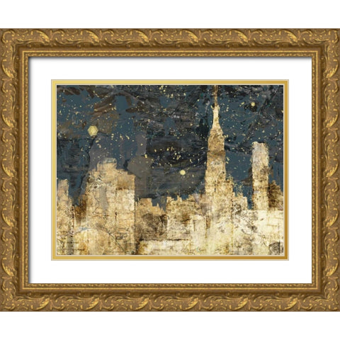 Night Life Gold Ornate Wood Framed Art Print with Double Matting by Selkirk, Edward