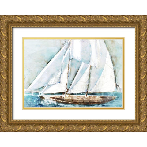Big Bad Sailboat Gold Ornate Wood Framed Art Print with Double Matting by Selkirk, Edward