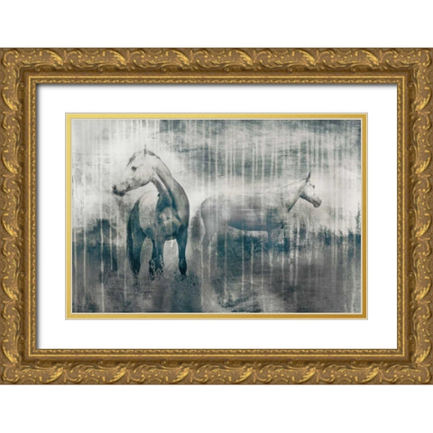 Grey Serenade Gold Ornate Wood Framed Art Print with Double Matting by Selkirk, Edward