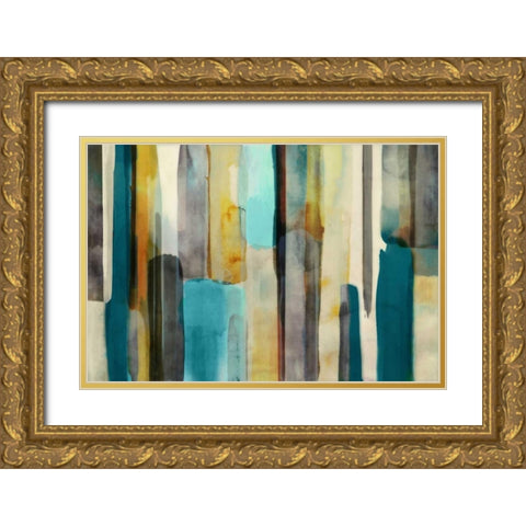 Woven in Teal - Mini Gold Ornate Wood Framed Art Print with Double Matting by Selkirk, Edward