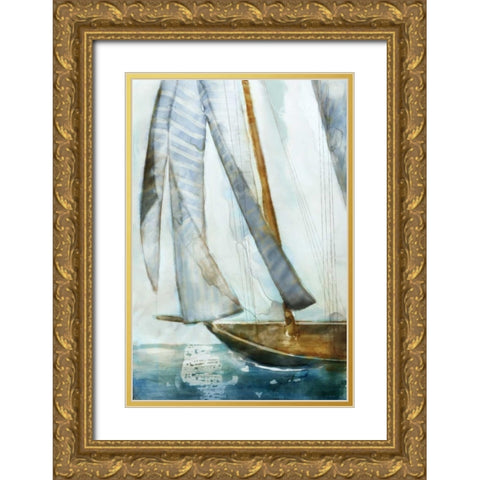 Sail Boat Blues I Gold Ornate Wood Framed Art Print with Double Matting by Selkirk, Edward