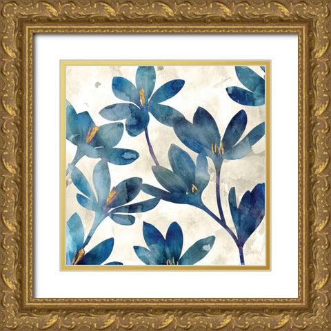 Veranda Blue II Gold Ornate Wood Framed Art Print with Double Matting by Selkirk, Edward