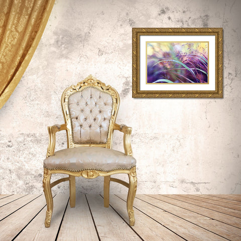 Purple grass Gold Ornate Wood Framed Art Print with Double Matting by Cook, Sylvia